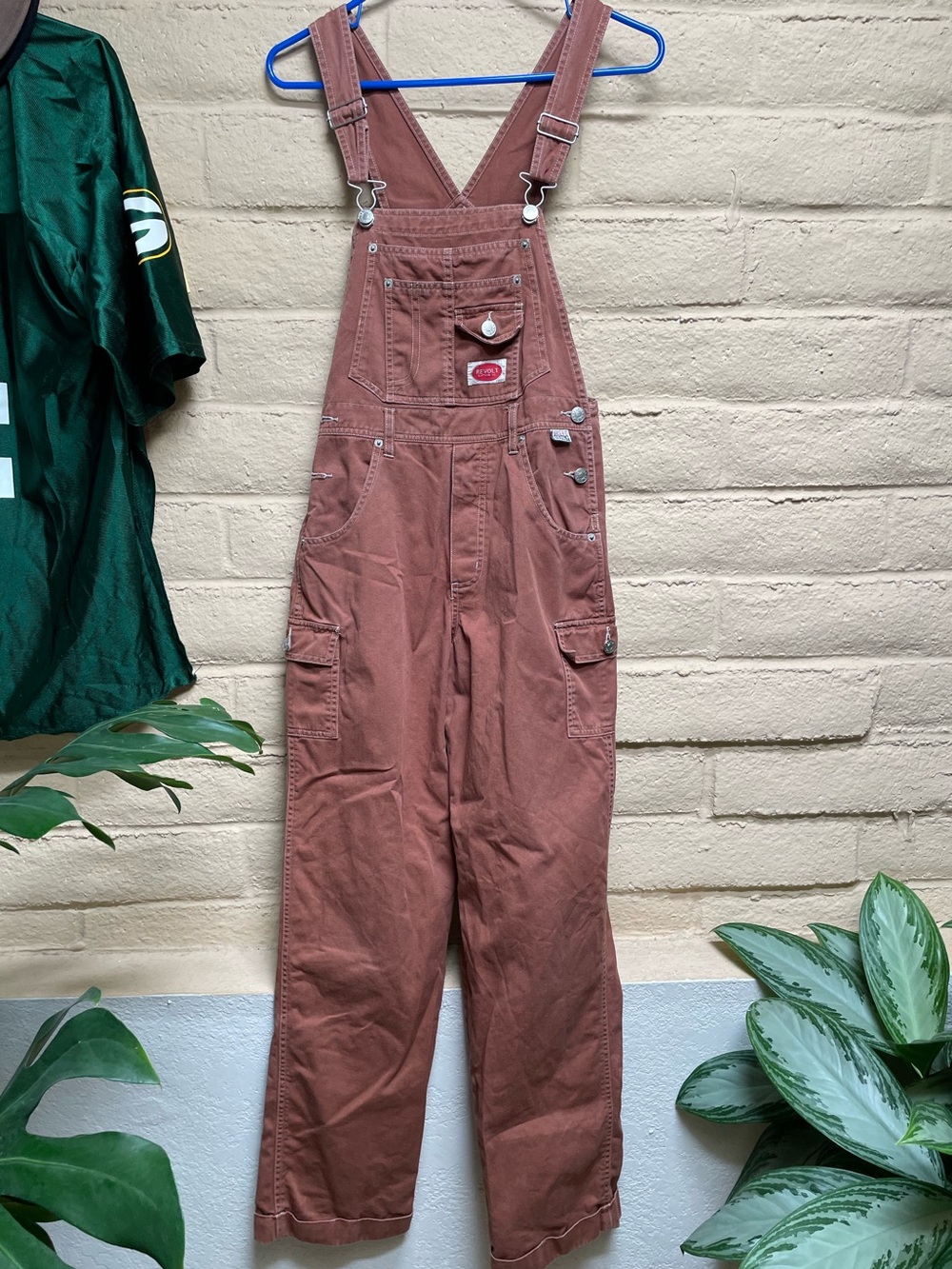 Revolt Jeans Dusty Rose Utility Overalls Jumpsuit